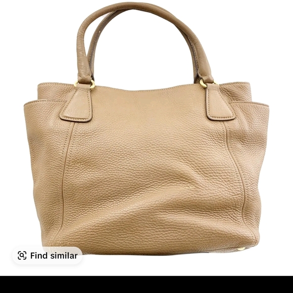 Prada Tan Leather Tote with Gold Accents - Picture 3 of 6